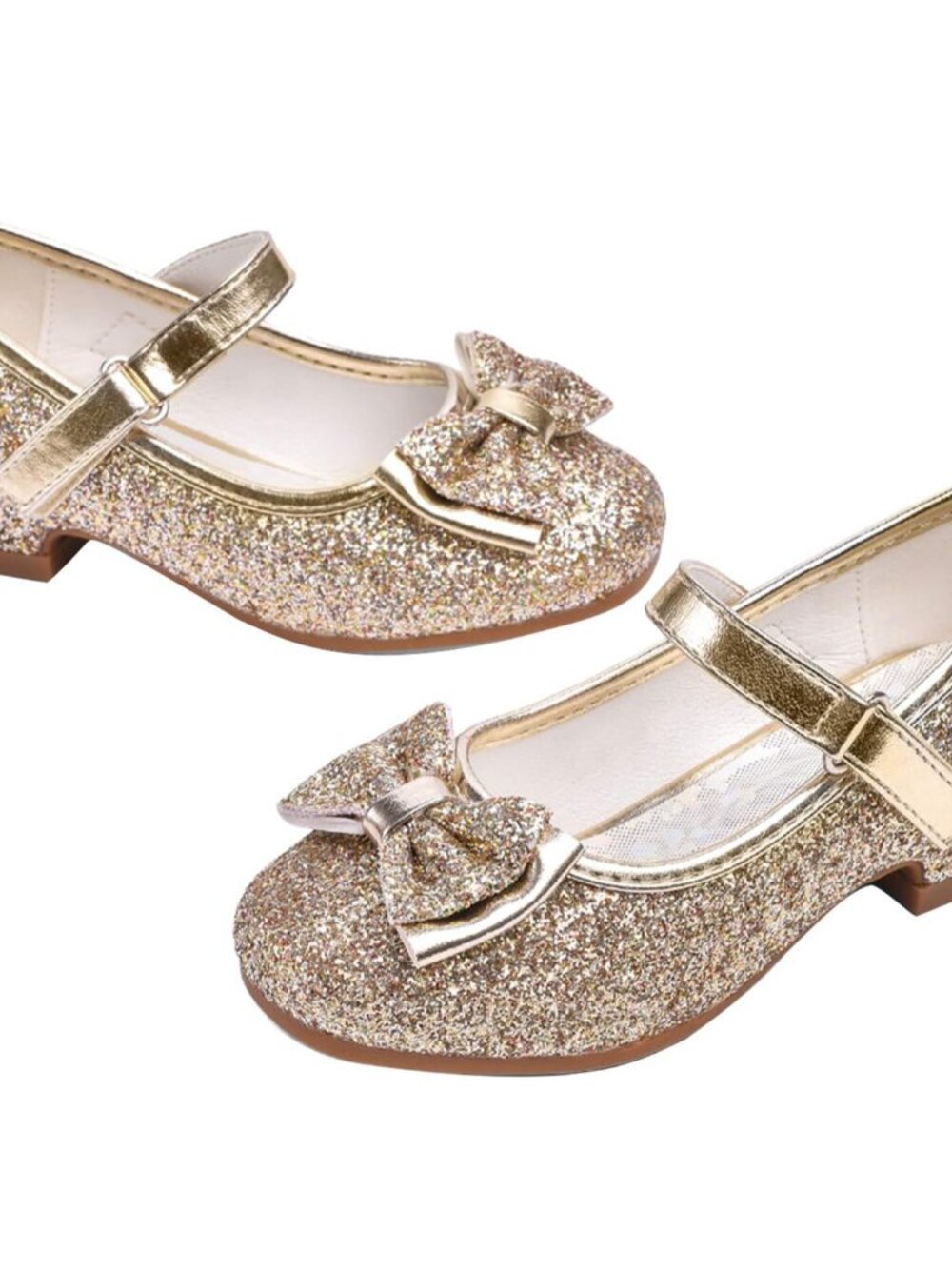 Girls Dress Shoes Glitter Princess Low Heels for Party